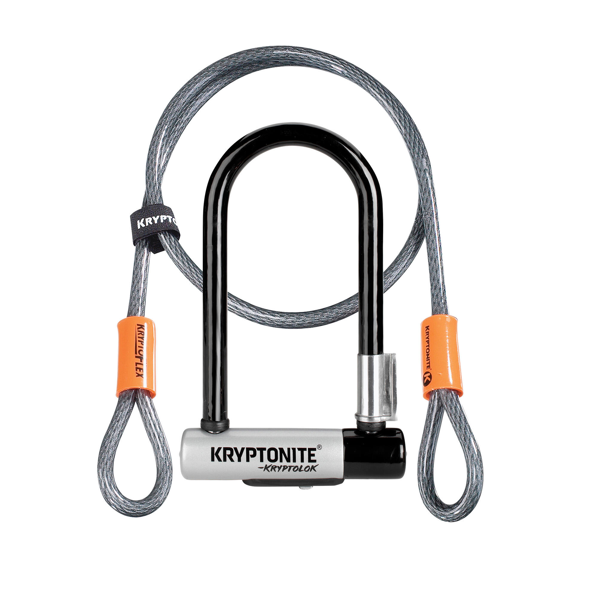 KRYPTONITE Kryptonite Kryptolok Mini U-Lock With 4 Foot Flex and Flexframe Bracket