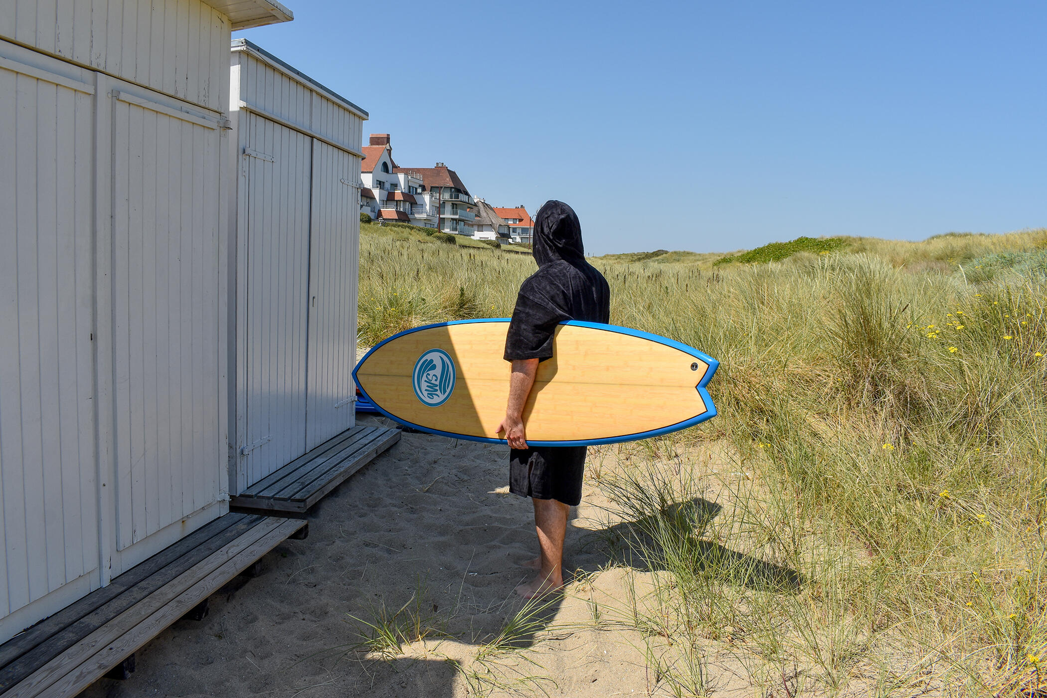 Surfponcho aus Baumwolle mit Ärmeln 2/4