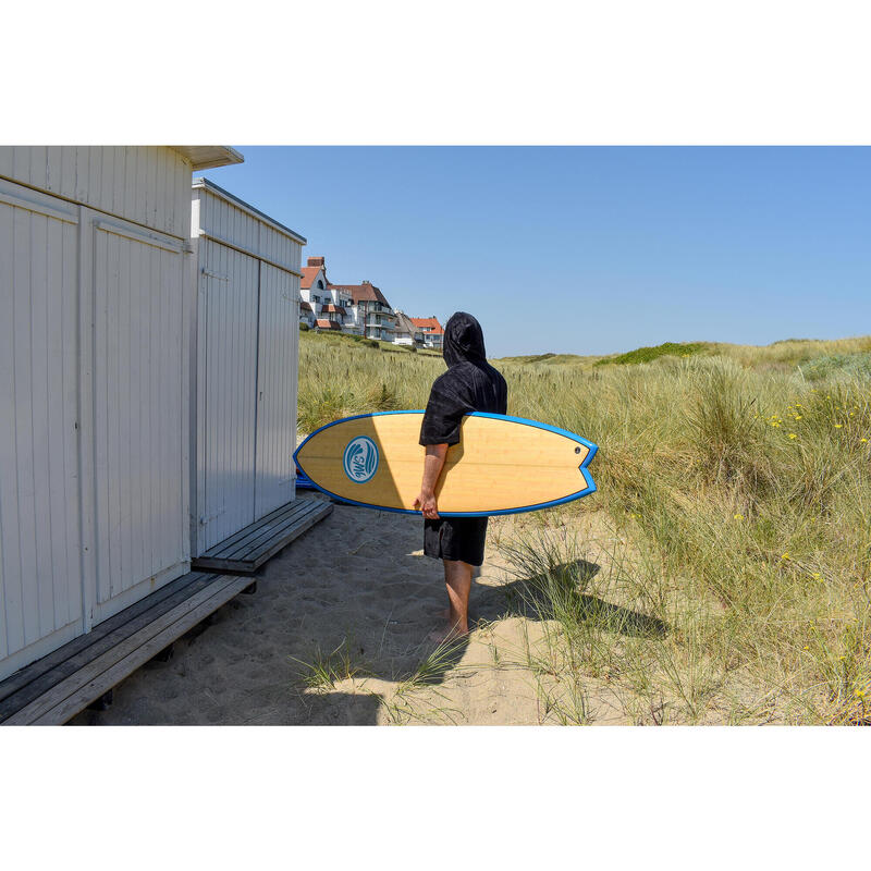 Katoenen surfponcho met mouwen