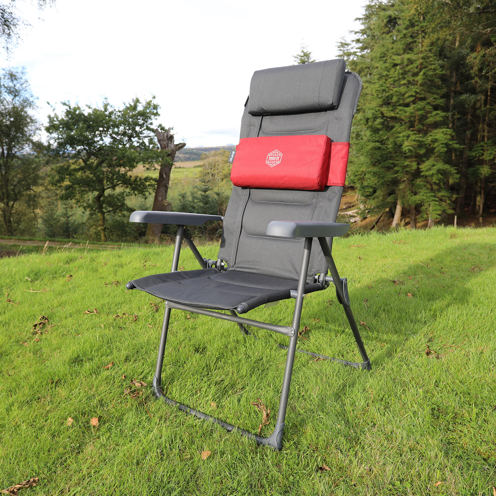 Camping Stuhl Heiz Kissen Radiate Rücken Kopfkissen Beheizbar Akku 4/7