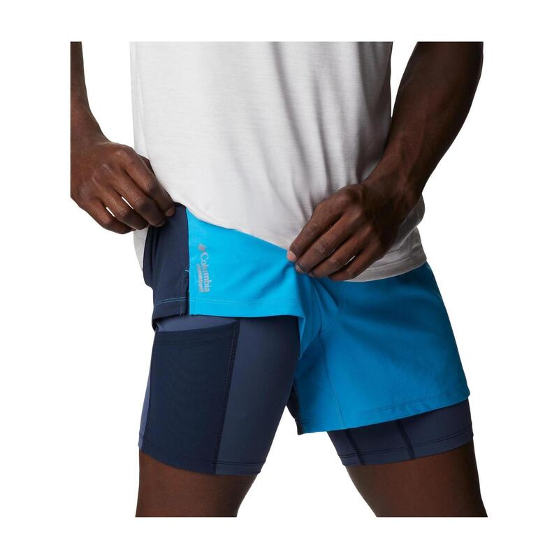 Sportshorts M Endless Trail 2 In 1 Short Herren - blau