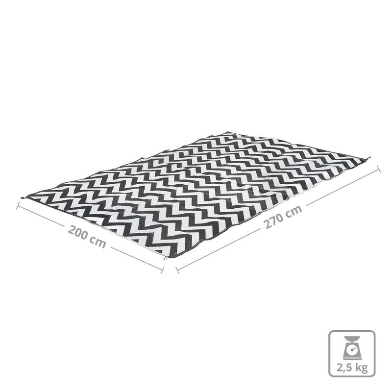 Bo-Camp - Alfombra - Wave - Grande - Negro/Blanco