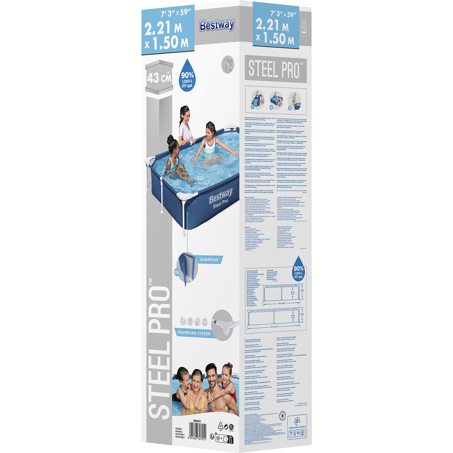 Bestway Steel Pro zwembad 221x150x43 cm 2/6