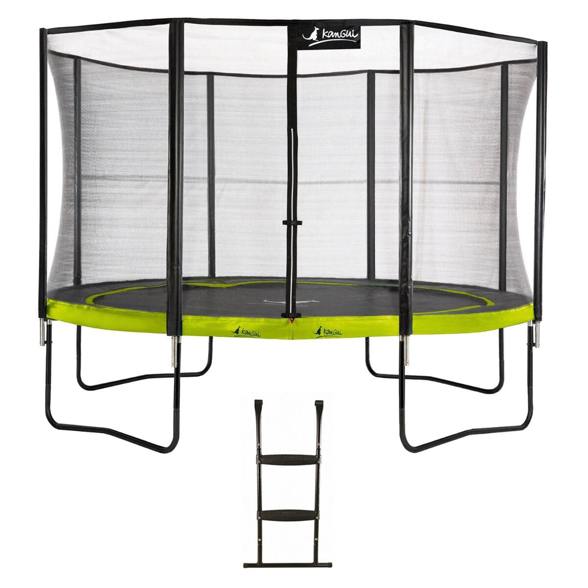 Kangui - Trampoline De Jardin 365 Cm + Filet De Sécurité + Échelle | Punchi Vert 360 - Trampoline - Vert - Decathlon