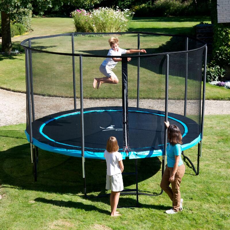 Trampoline de jardin rond 305 cm + filet de sécurité + échelle | PUNCHI Bleu 30