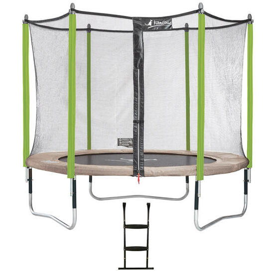 Jumpi Taupe/Grün 300 Trampolin + Leiter