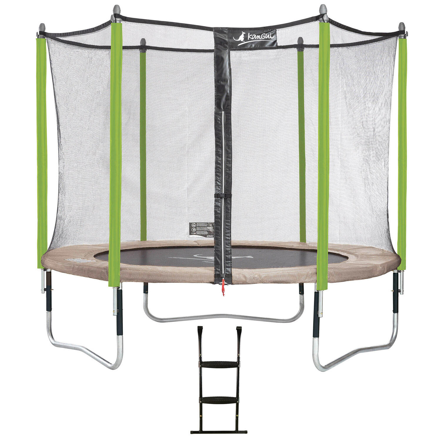 Kangui - Trampoline De Jardin 305 Cm + Filet De Sécurité + Échelle  Jumpi Taupe/vert 300 - Trampoline - Vert - Decathlon