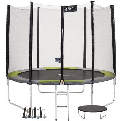 YZI 300 Trampolin grün/grau + Leiter + Abdeckung + Verankerungsset