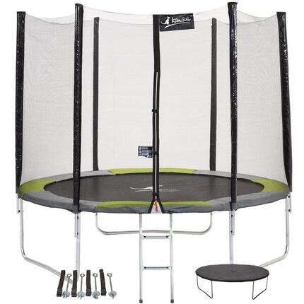 YZI 300 Trampolin grün/grau + Leiter + Abdeckung + Verankerungsset