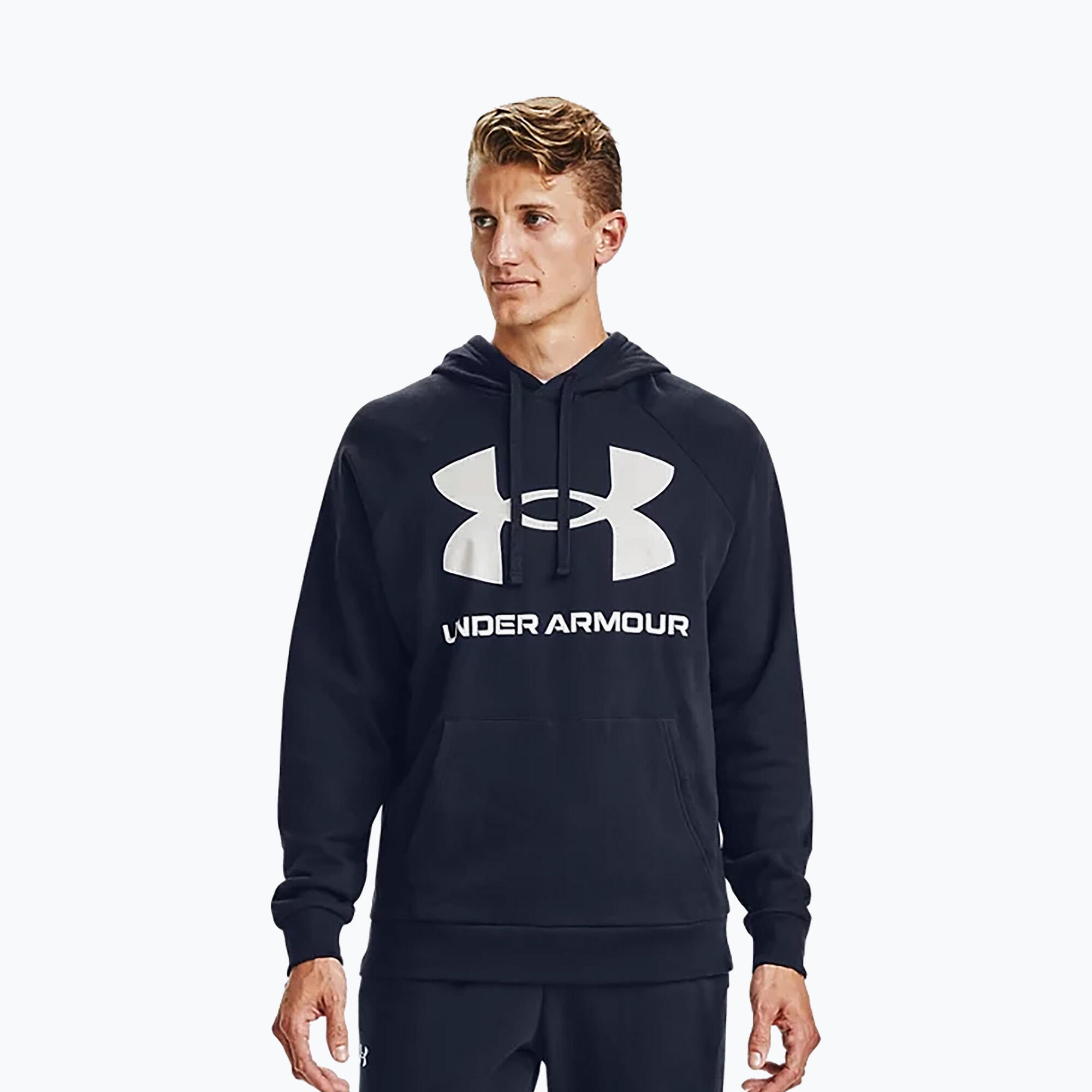 Casaco de treino com capuz com logótipo grande Rival para homem (Azul Marinho) 3/7