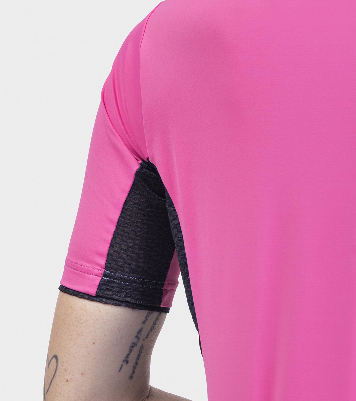 Camisola feminina manga curta Alé Color Block rosa 7/7