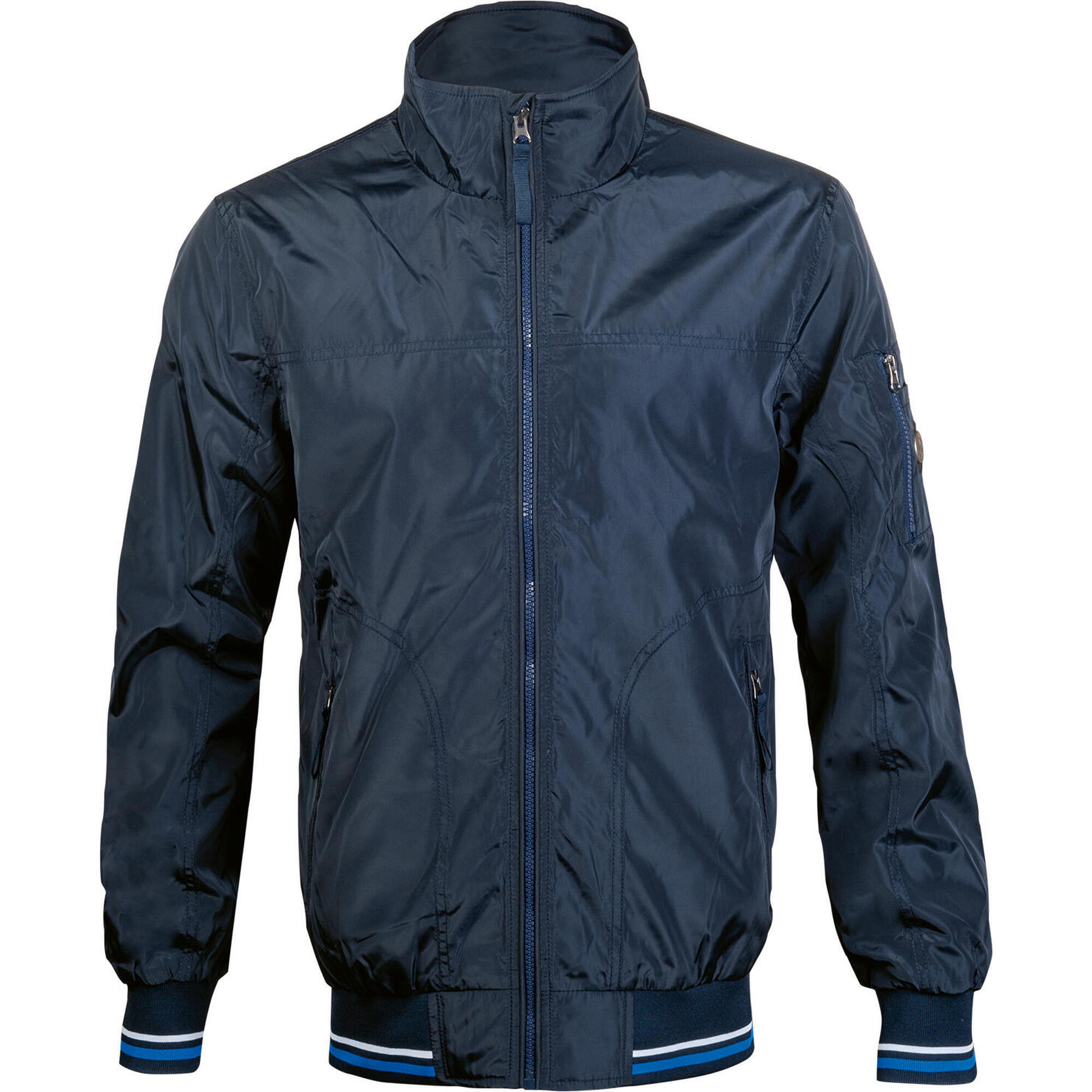 Blouson De Sécurité Homme MFH - Imperméable Coupe-vent, Nombreuses Poches, Manches Amovibles, Bleu