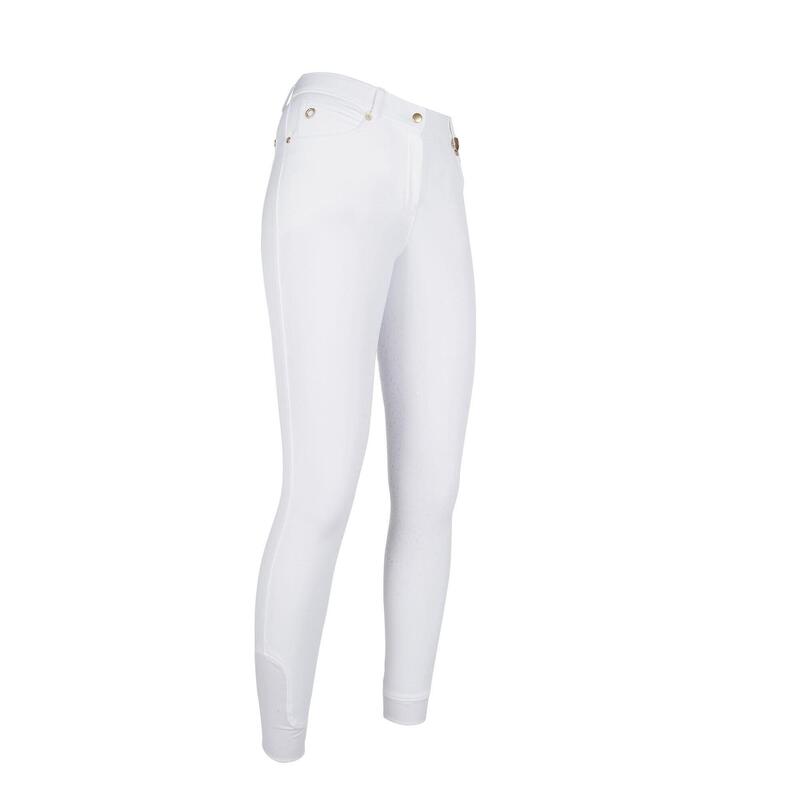 Damen Reithose LG Basic Silikon-Vollbesatz weiß