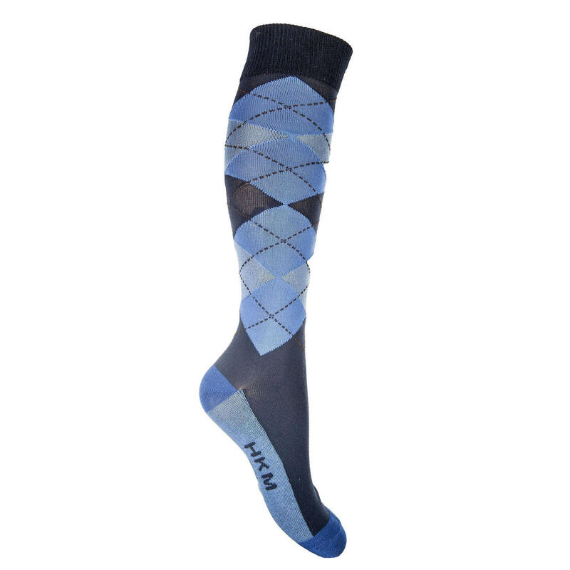 Reitsocken Check Classico dunkelblau/mittelblau