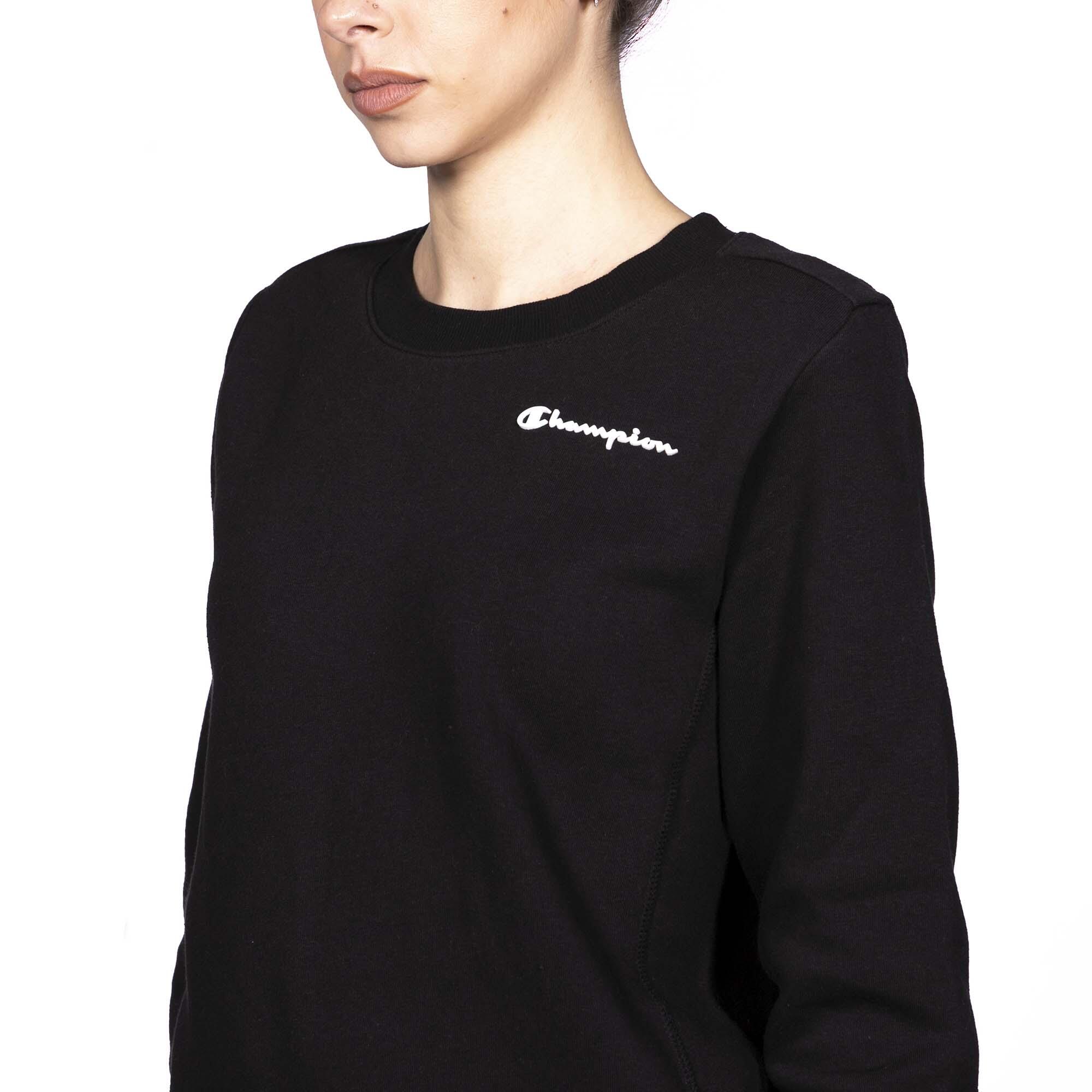 Schwarzes Champion-Sweatshirt Mit Rundhalsausschnitt Dame 4/5