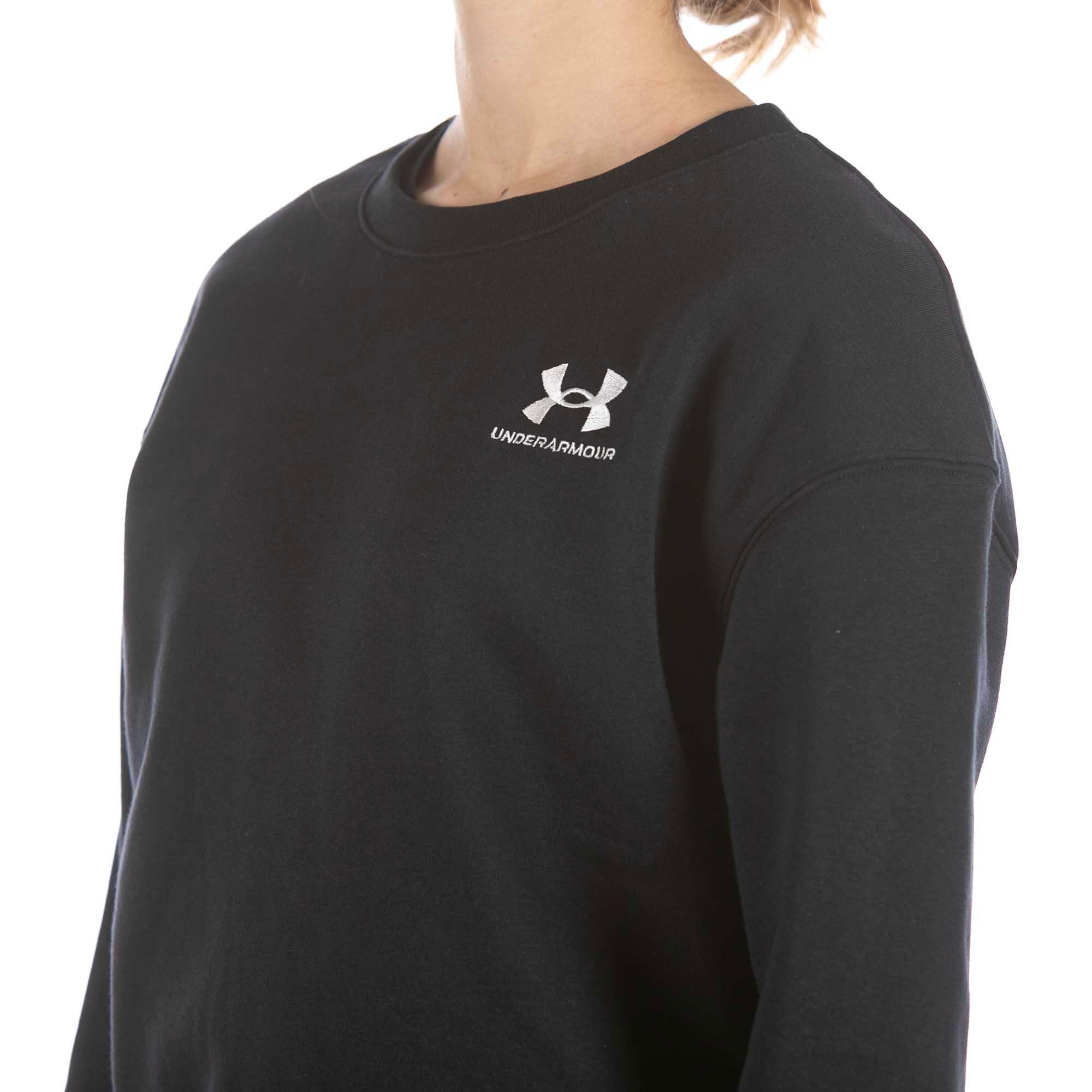 Under Armour Essential Sweat-Shirt En Polaire Noir Femme 4/4