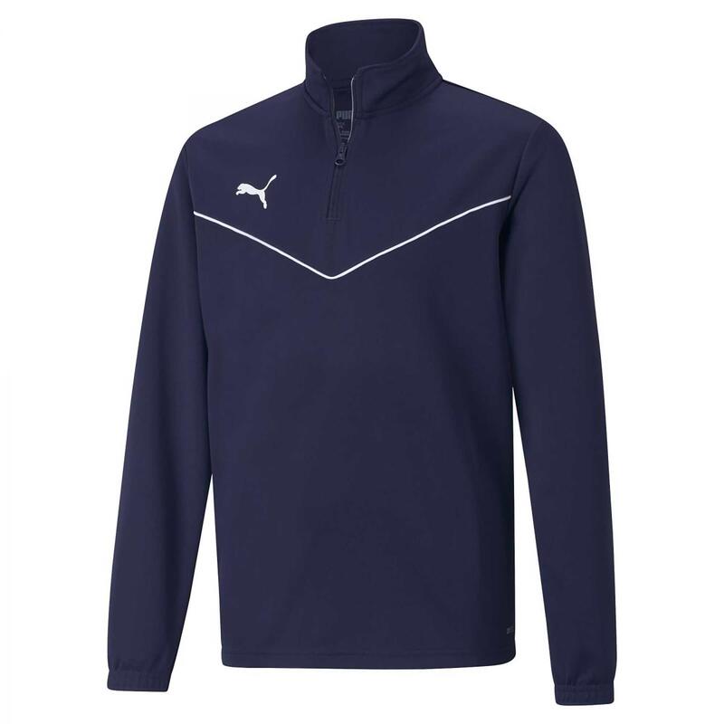 Felpa Puma Teamrise 1/4 Zip Top Jr Blu Junior