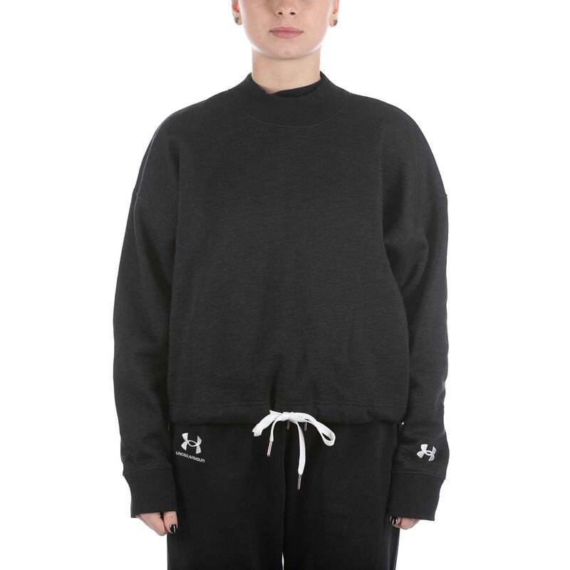 Felpa Under Armour Essential Script Nero Donna Felpa Under Armour Essential Script Nero Donna