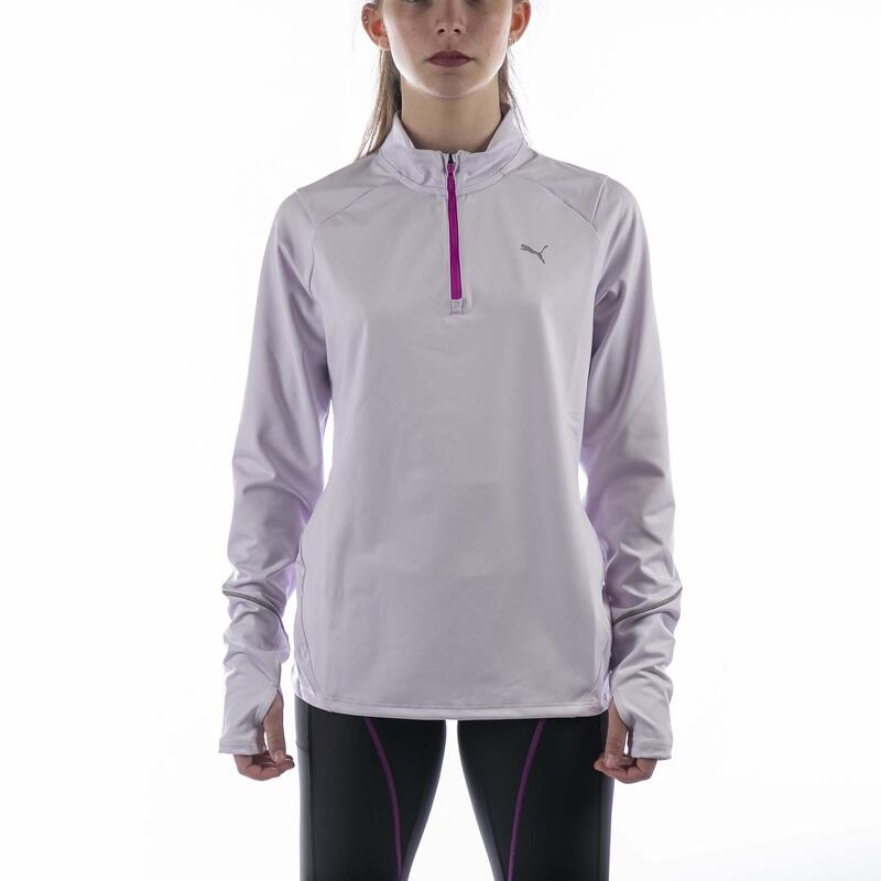 Sweat-Shirt En Maille Puma Run 5K Lilas Femme