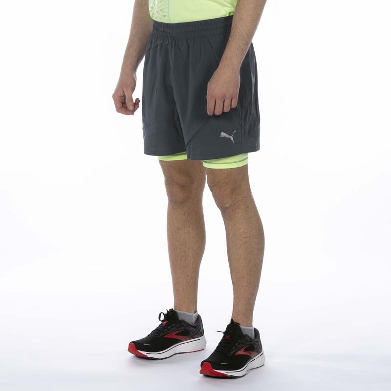 Puma Short Run 2In1 5''' Gris Adulto