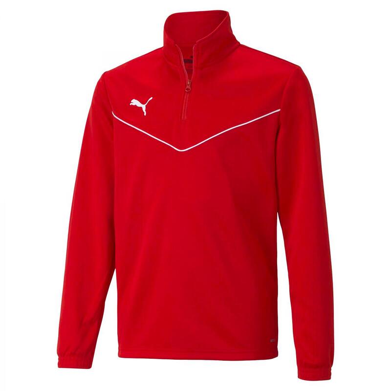 Felpa Puma Teamrise 1/4 Zip Top Jr Rosso Junior