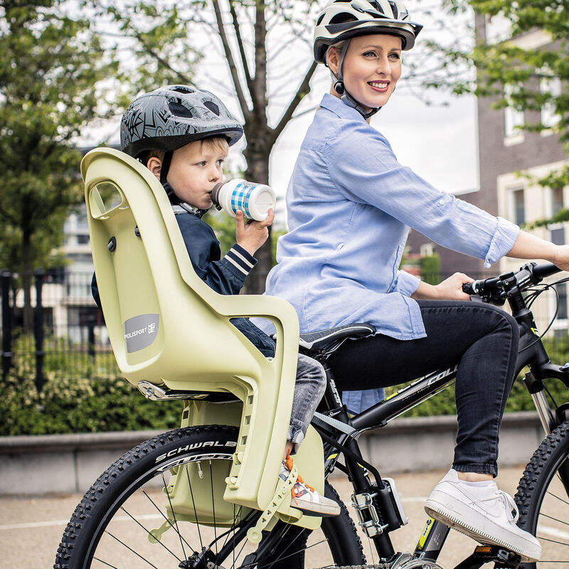 Silla de bicicleta infantil cuadros pequeños y ruedas de 29 Groovy negro e Gris