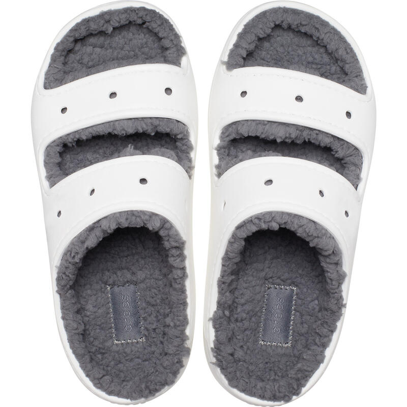 Slapi unisex Crocs Classic Cozzzy Sandal, Alb