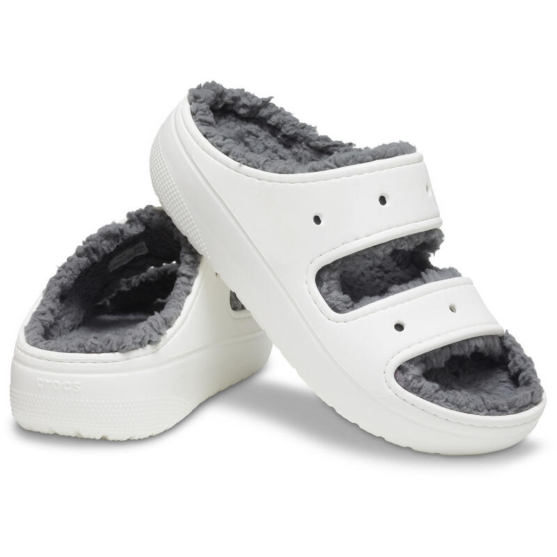 Slapi unisex Crocs Classic Cozzzy Sandal, Alb