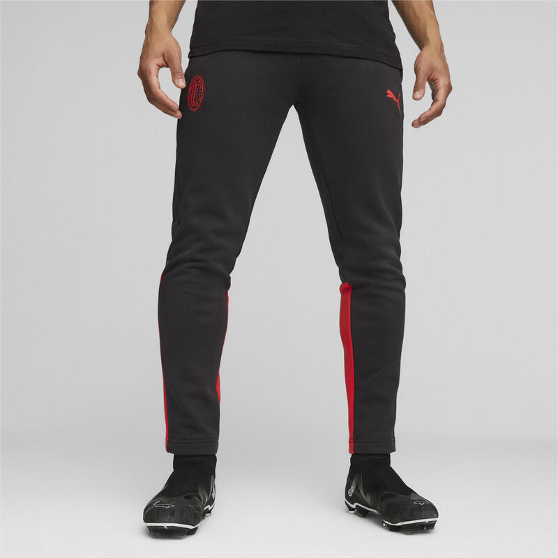 Pantalones de deporte de fútbol AC Milan Casuals PUMA Black For All Time Red