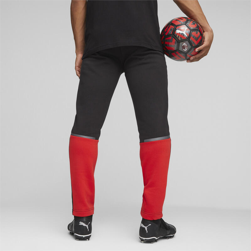 Pantaloni della tuta da calcio AC Milan Casuals PUMA Black For All Time Red