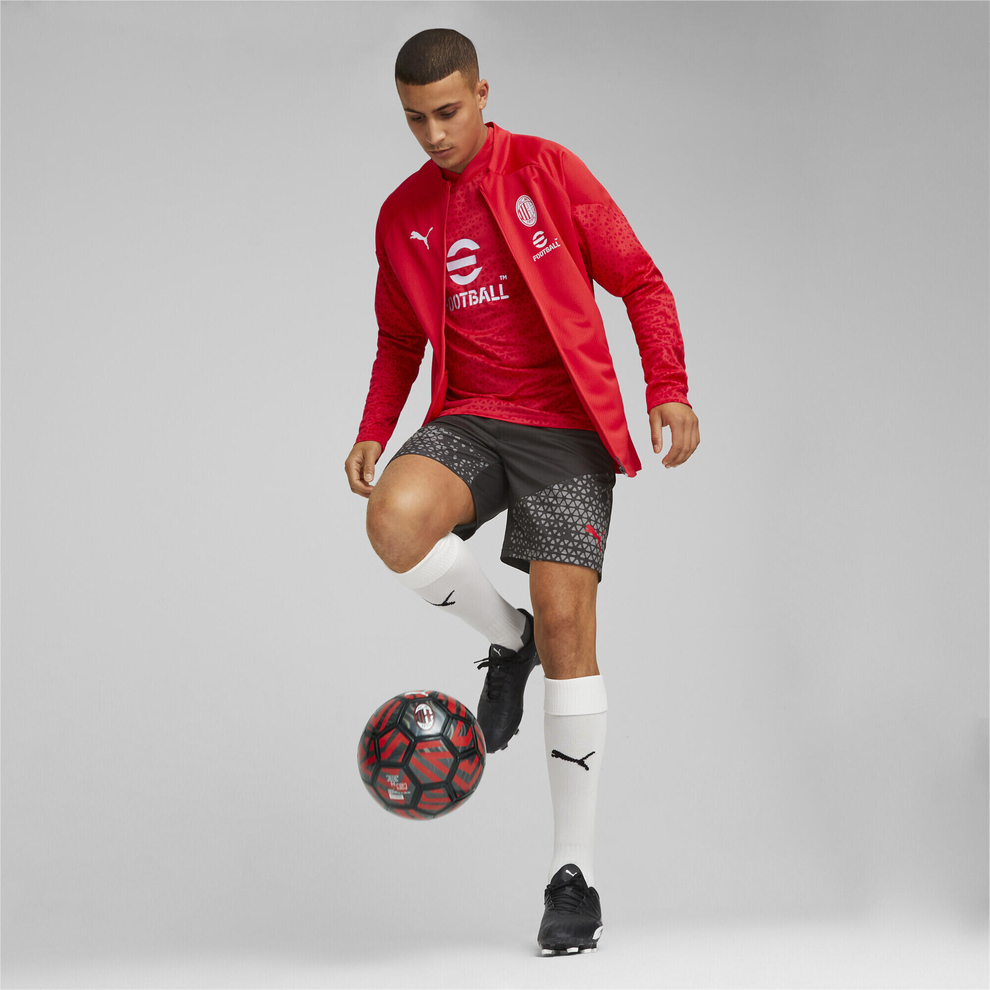 Giacca da training calcio AC Milan PUMA For All Time Red Feather Gray 3/7