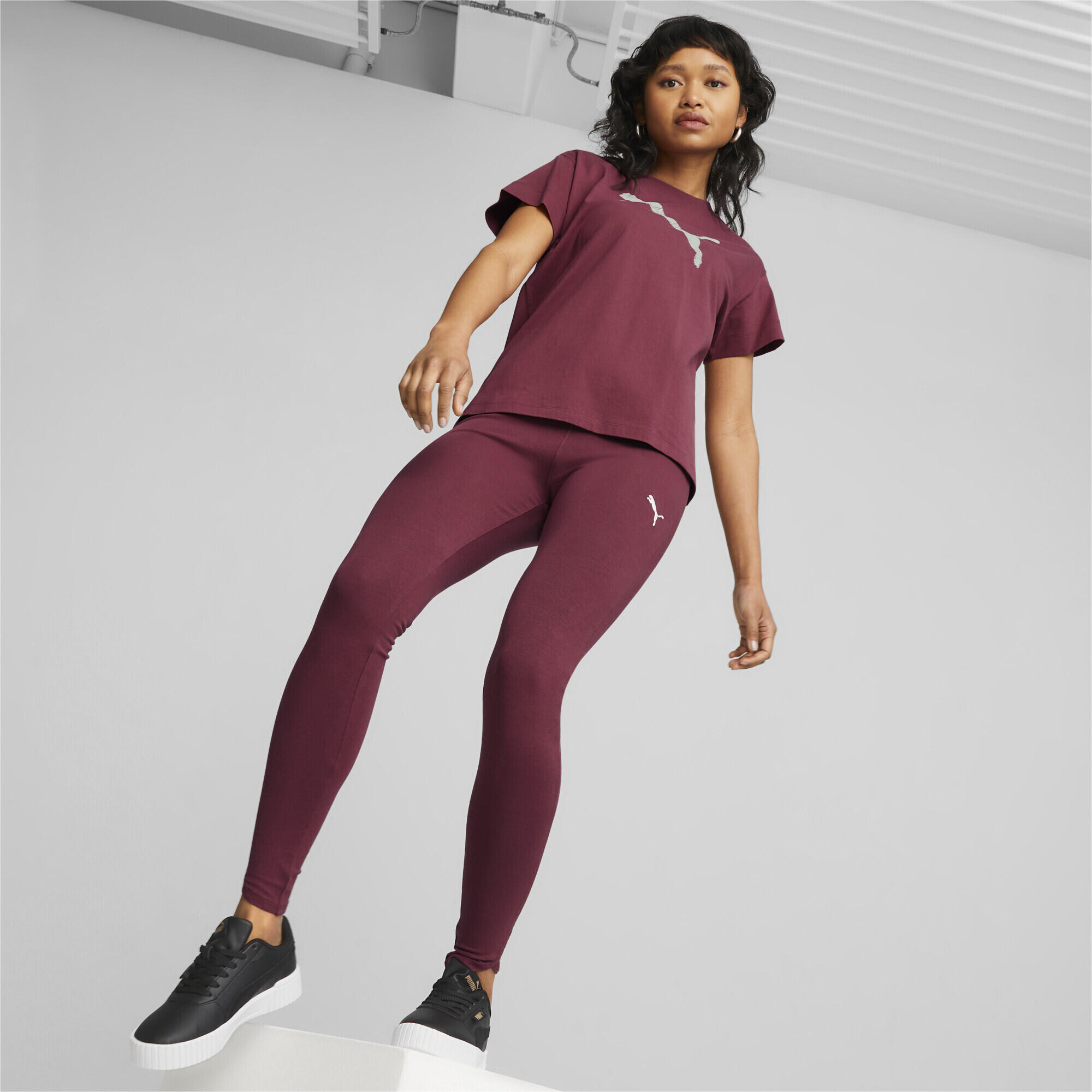 Camiseta feminina Puma Wmns Her Tshirt Dark Jasper Borgonha 3/5