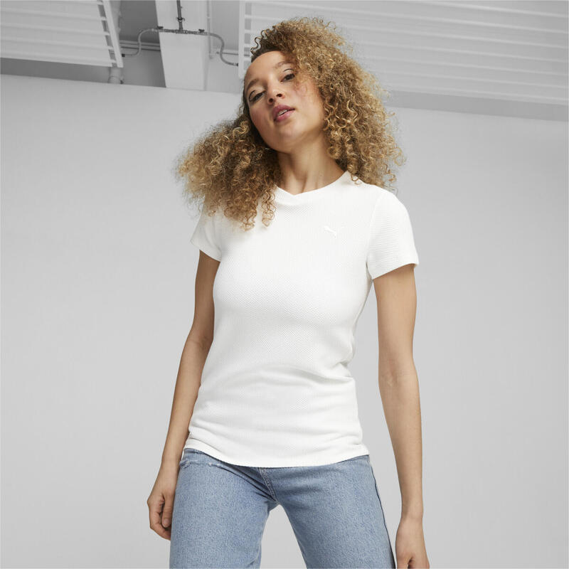 HER T-shirt met structuur voor dames PUMA White