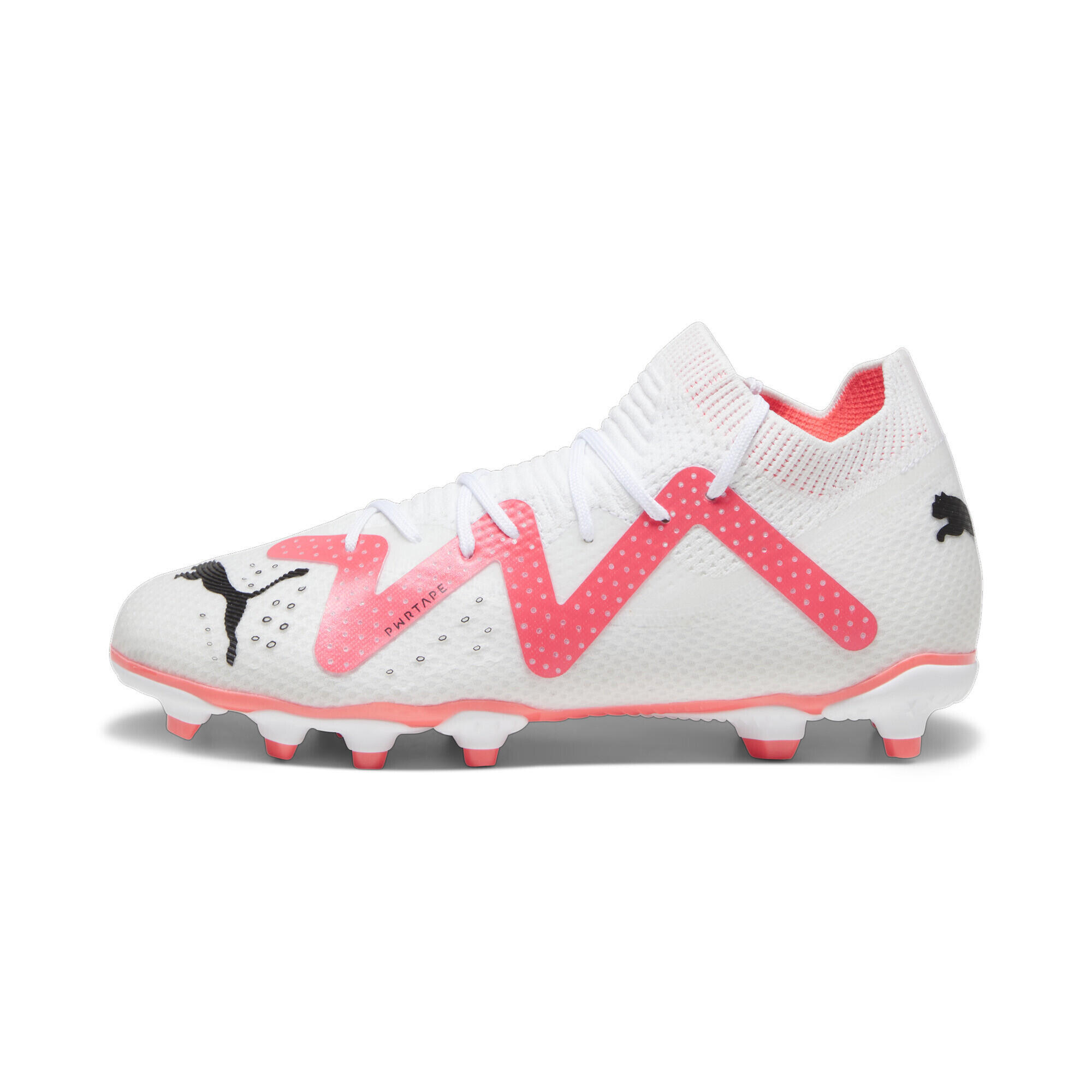 Scarpe da calcio FUTURE PRO FG/AG da ragazzi PUMA White Black Fire Orchid Red 3/6