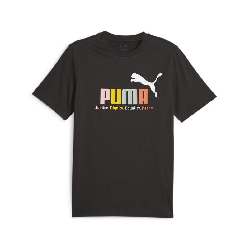 T-Shirt PUMA ESS+ Multicolorida para homem Preto