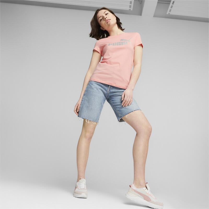 T-shirt Essentials+ Metallic Logo Femme PUMA Peach Smoothie Pink