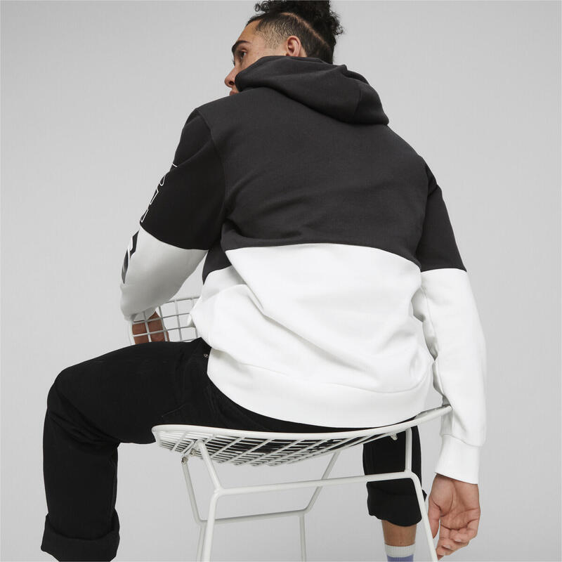 PUMA POWER Colourblock hoodie voor heren PUMA Black White