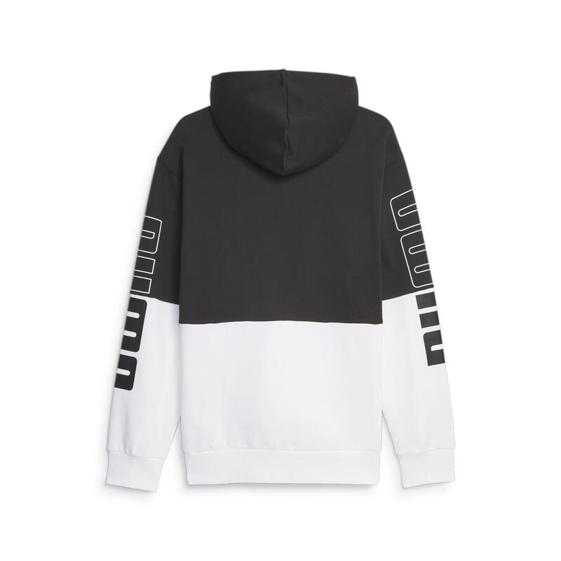 PUMA POWER Colourblock hoodie voor heren PUMA Black White