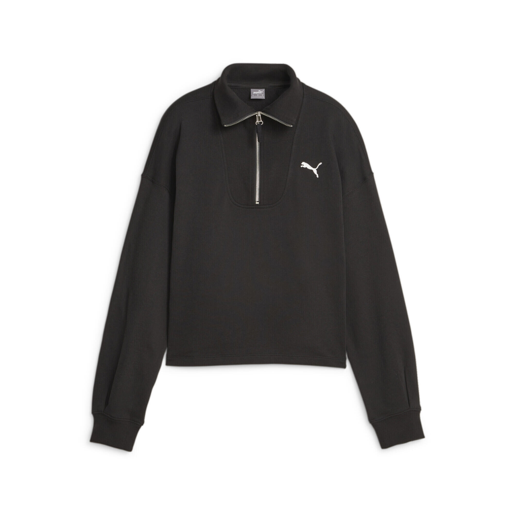 Sweat à demi-fermeture zippée et col montant HER Femme PUMA Black 1/6