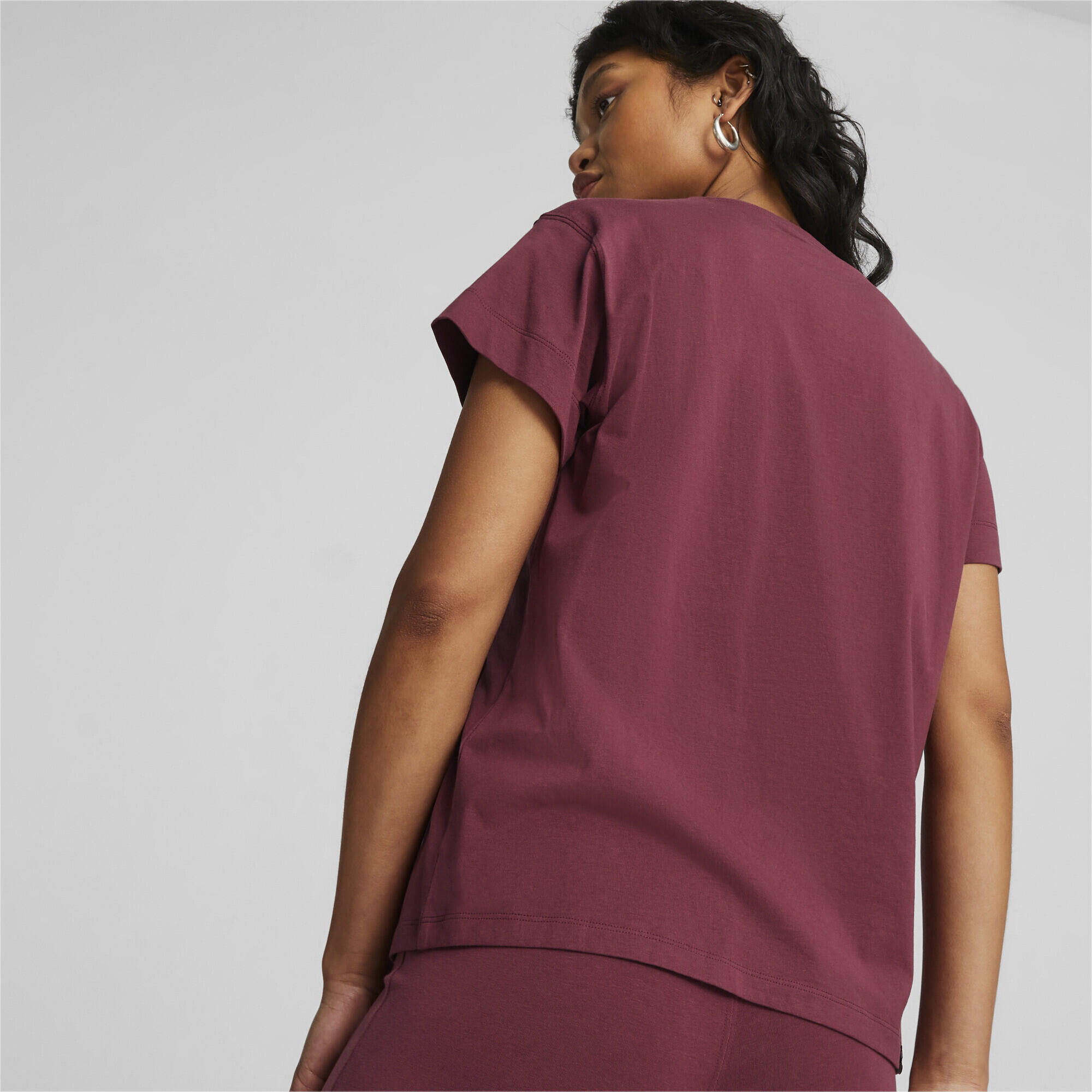 Camiseta feminina Puma Wmns Her Tshirt Dark Jasper Borgonha 4/5