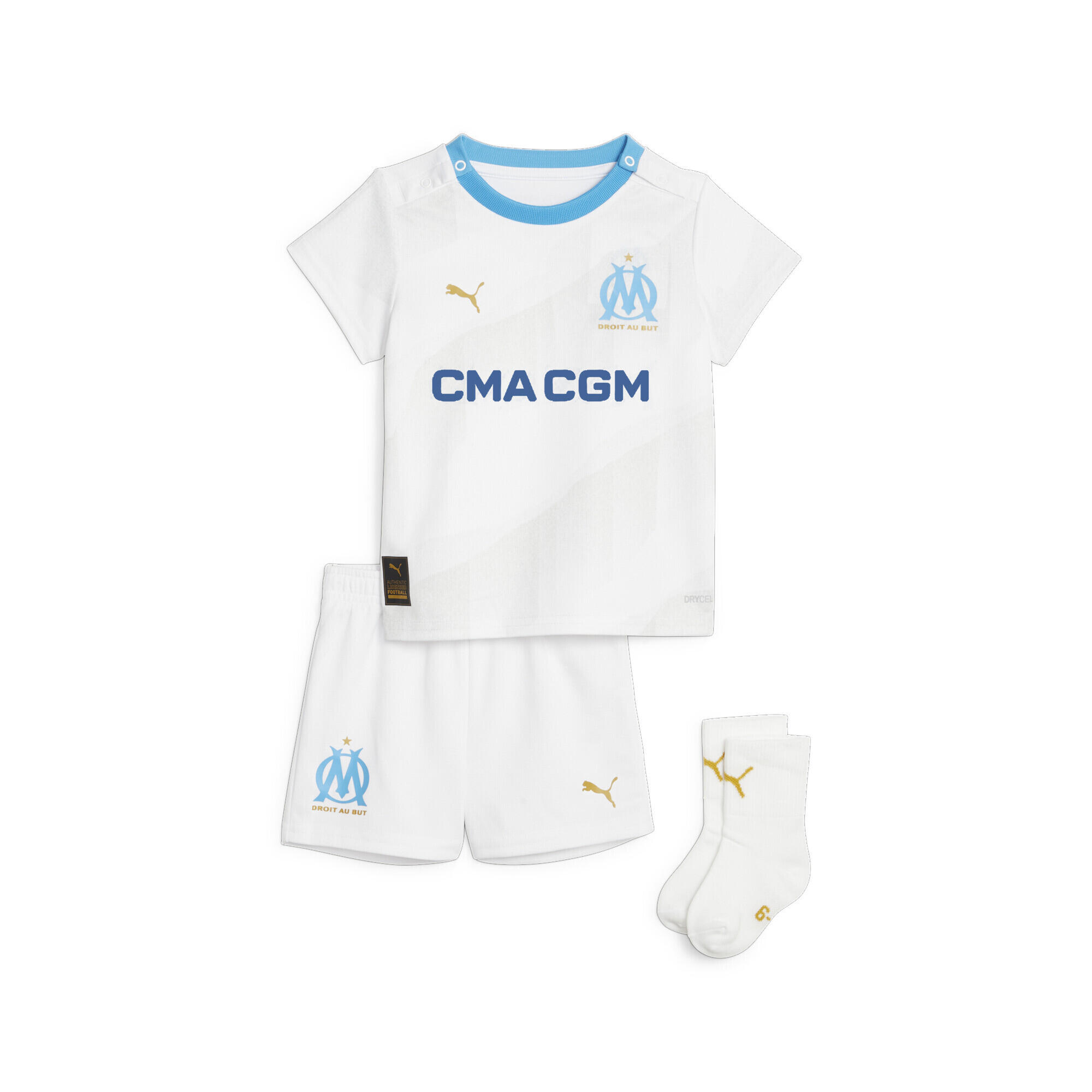 Puma - Minikit Home 23/24 Olympique De Marseille Bébé Puma White Clyde Royal Blue - Survêtement - Blanc|bleu - Decathlon