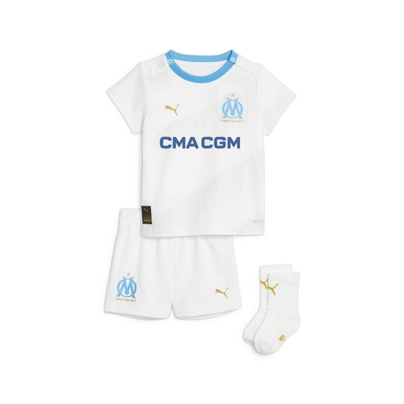 Olympique de Marseille 23/24 Heimtrikot Kit Kinder PUMA White Clyde Royal Blue