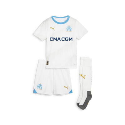 Mini completo Home Olympique de Marseille 23/24 PUMA White Clyde Royal Blue