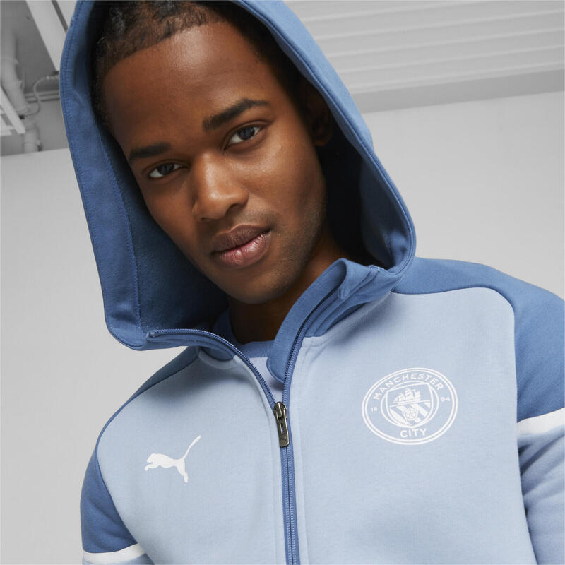 Chaqueta de fútbol Manchester City Casuals con capucha PUMA Blue Wash Deep Dive