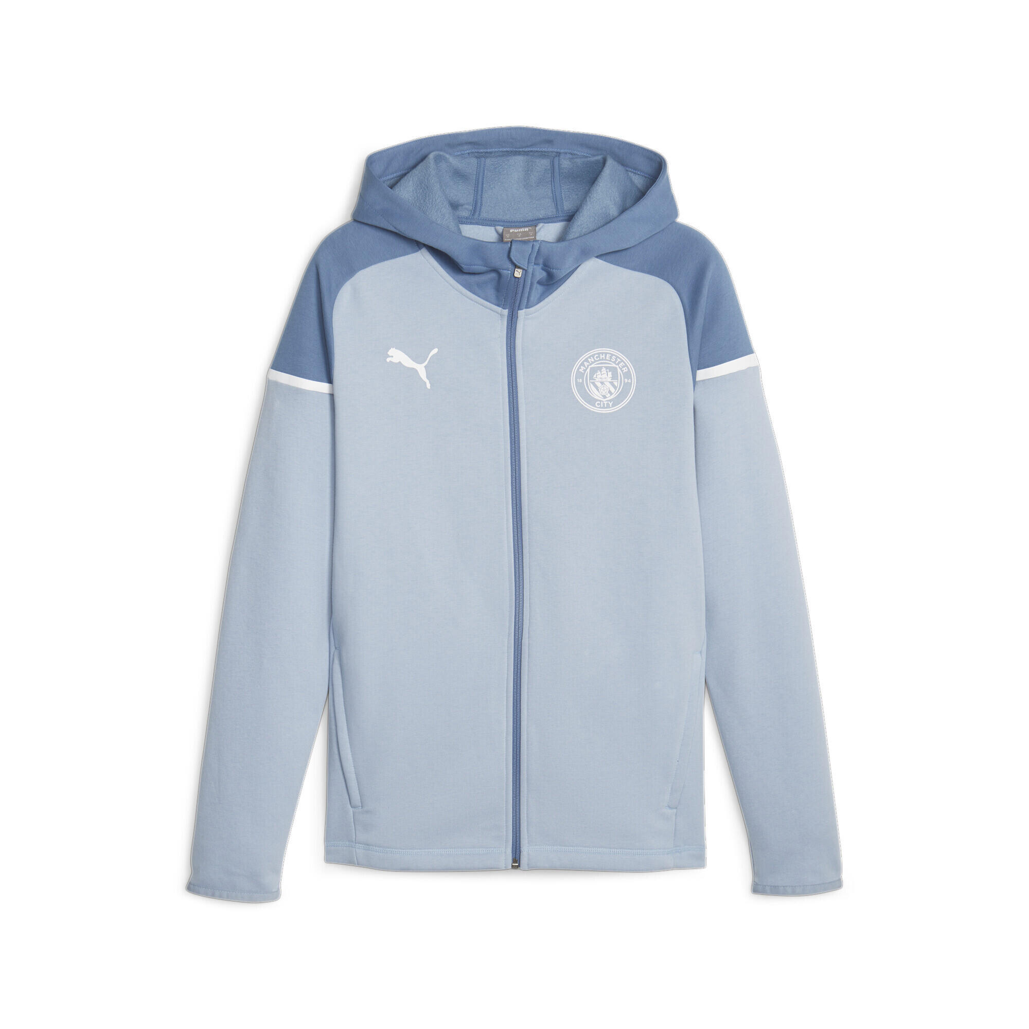 PUMA Chaqueta de fútbol Manchester City Casuals con capucha PUMA Blue Wash Deep Dive