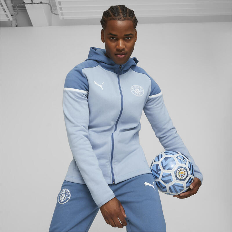 Chaqueta de fútbol Manchester City Casuals con capucha PUMA Blue Wash Deep Dive