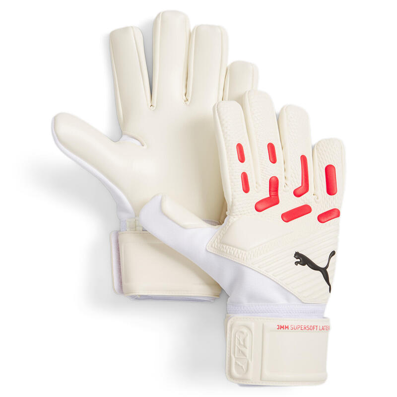 Gants de gardien de football FUTURE Match PUMA White Fire Orchid Red