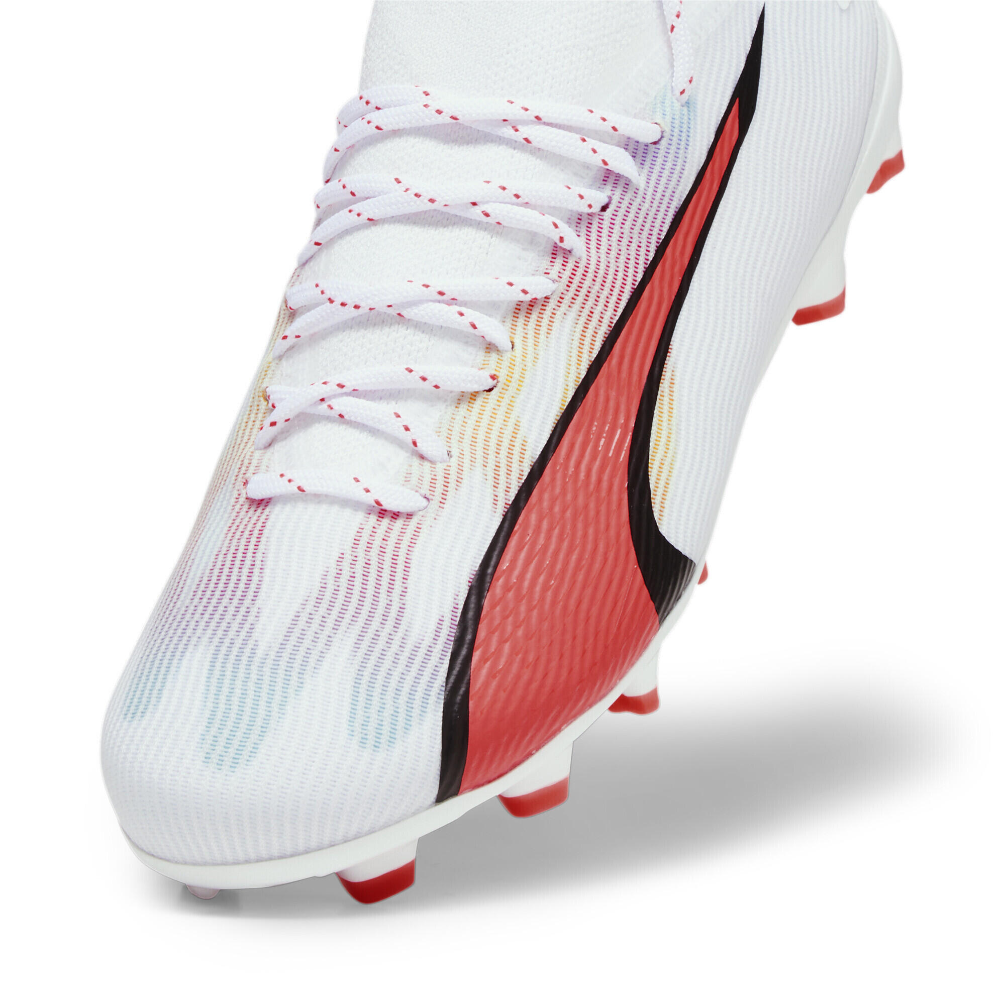 Scarpe da calcio ULTRA PRO FG/AG da ragazzi PUMA White Black Fire Orchid Red 6/6