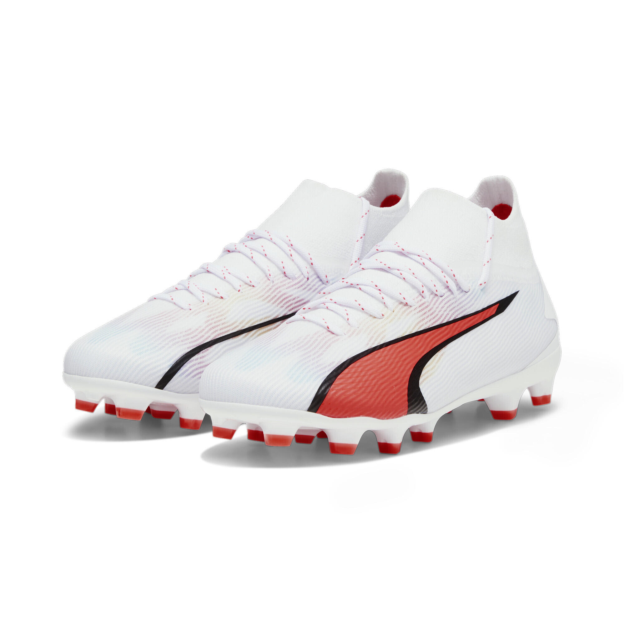 Puma - Chaussures De Football Ultra Pro Fg/ag Enfant Et Adolescent Puma - Chaussures De Football - Blanc|noir|rouge - Decathlon
