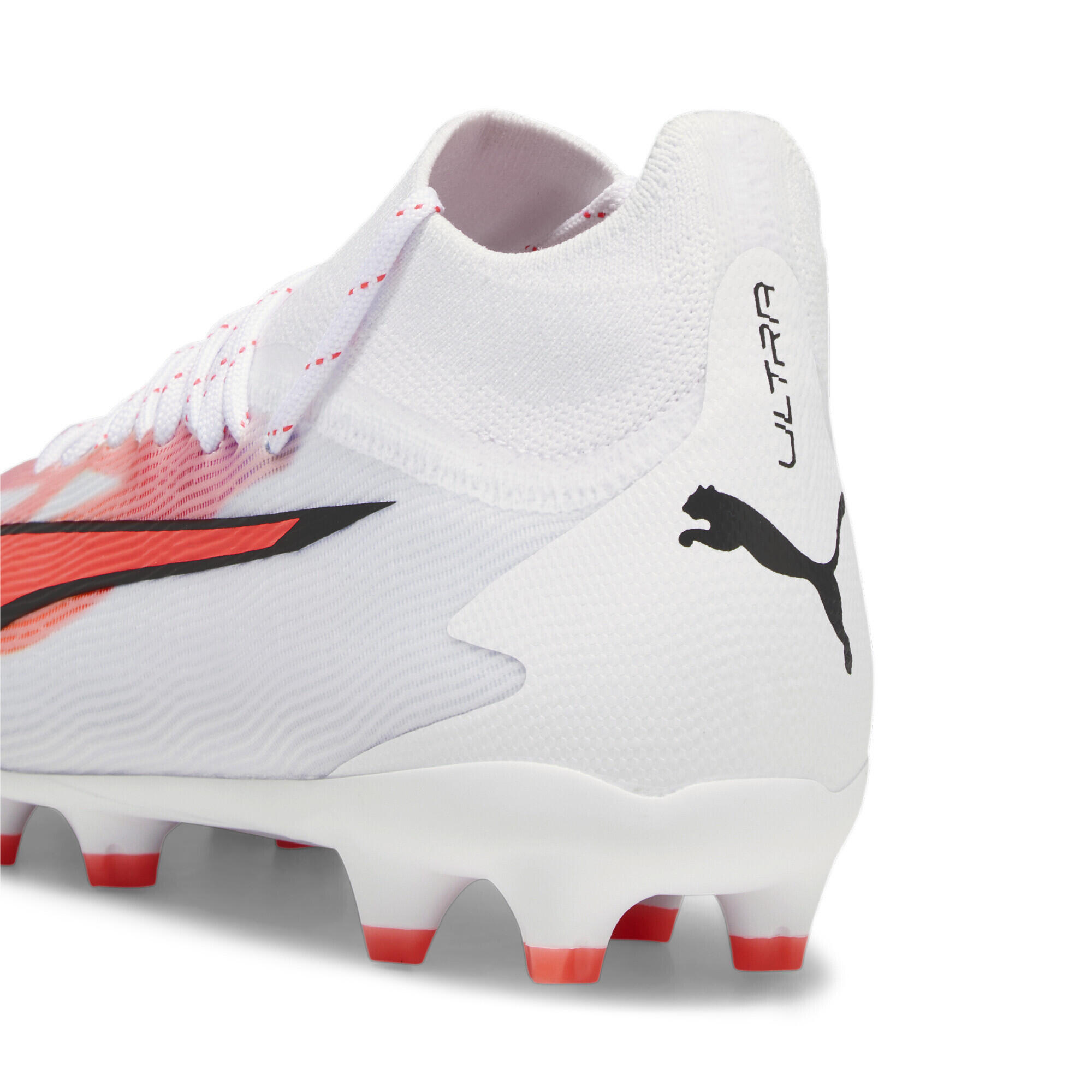 Scarpe da calcio ULTRA PRO FG/AG da ragazzi PUMA White Black Fire Orchid Red 2/6